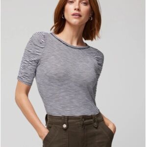 Shirred Sleeve Crewneck Tee Size Medium